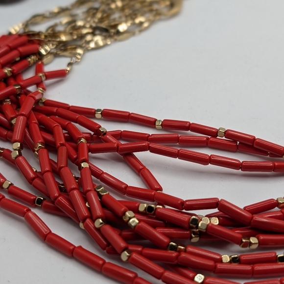 Stella & Dot adjustable Campari bib multi strand necklace - Picture 3 of 4